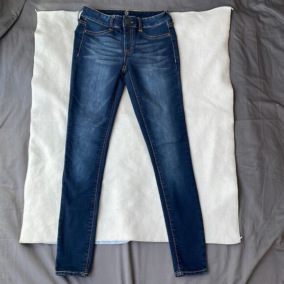 SO Denim - Dark blue SO jeans designer fades on front and back skinny super stretch-size 3